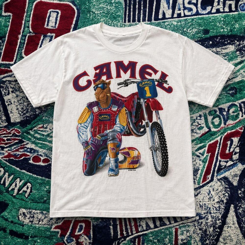 Camel Motocross Graphic Tee White Unisex